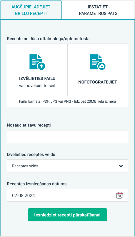 Discount voucher for uploading your glasses prescription